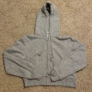 Brandy Melville cropped grey zip up